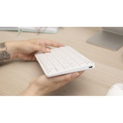 Clavier D'ordinateur Clavier Sans Fil - BLUESTORK - MINI MAC R - Compact - Rechargeable - Blanc