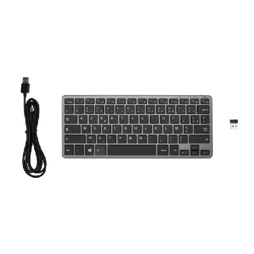 Clavier D'ordinateur Clavier Sans Fil - BLUESTORK - MINI R - Compact - Rechargeable - Gris/Noir