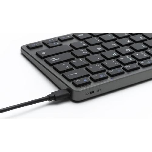 Clavier D'ordinateur Clavier Sans Fil - BLUESTORK - MINI R - Compact - Rechargeable - Gris/Noir