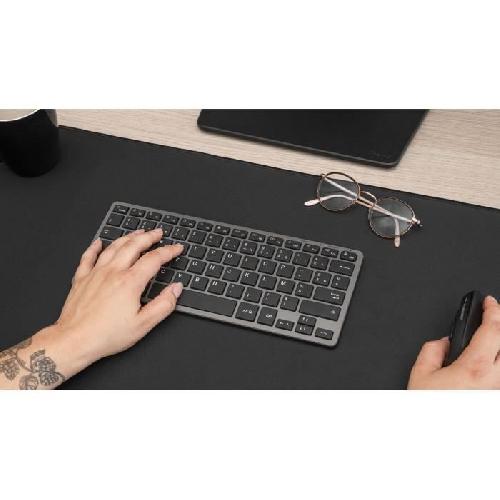 Clavier D'ordinateur Clavier Sans Fil - BLUESTORK - MINI R - Compact - Rechargeable - Gris/Noir