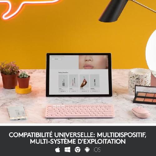 Clavier - Sans Fil - Logitech - K380 - AZERTY - Rose