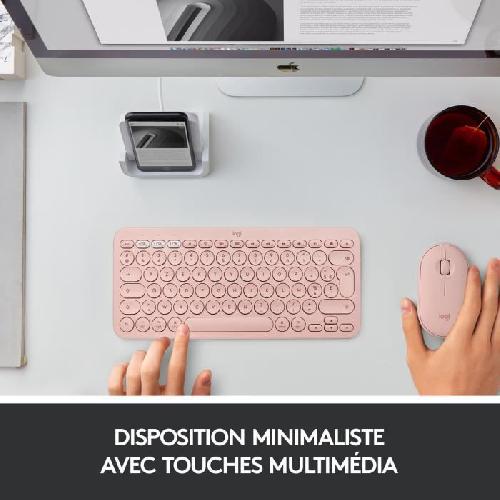 Clavier D'ordinateur Clavier - Sans fil - Logitech - K380 - Pour Mac - AZERTY - Rose