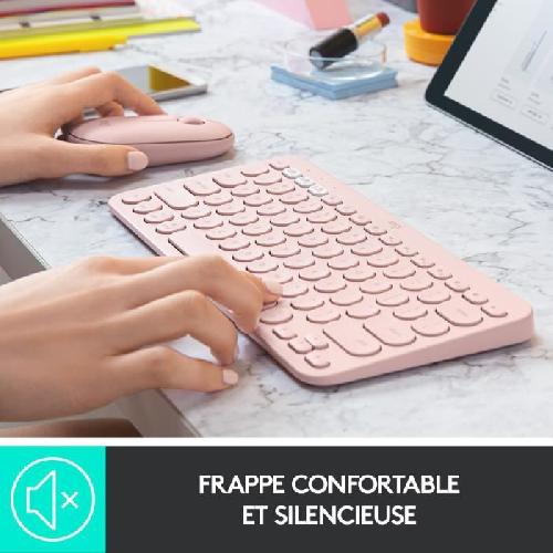 Clavier D'ordinateur Clavier - Sans fil - Logitech - K380 - Pour Mac - AZERTY - Rose