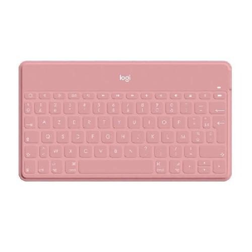 Clavier D'ordinateur Clavier - Sans fil - Logitech - Keys to Go - 180g - AZERTY - Rose