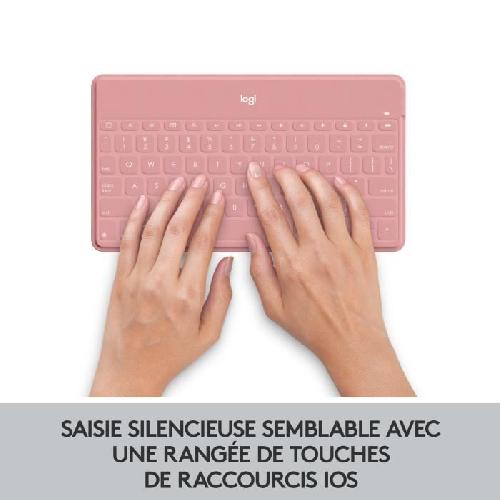 Clavier D'ordinateur Clavier - Sans fil - Logitech - Keys to Go - 180g - AZERTY - Rose