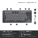 Clavier D'ordinateur Clavier - Sans Fil - Logitech - MX Mini - Mécanique - Rétroéclairé - AZERTY - Graphite