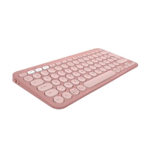 Clavier D'ordinateur Clavier - Sans fil - Logitech - Pebble Keys 2 K380s - Bouton Easy-switch - Rose