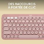 Clavier D'ordinateur Clavier - Sans fil - Logitech - Pebble Keys 2 K380s - Bouton Easy-switch - Rose