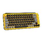 Clavier - Sans fil - Logitech - Pop Keys - Mécanique - Touche Emoji - AZERTY - Jaune