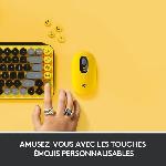 Clavier D'ordinateur Clavier - Sans fil - Logitech - Pop Keys - Mécanique - Touche Emoji - AZERTY - Jaune