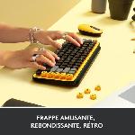 Clavier D'ordinateur Clavier - Sans fil - Logitech - Pop Keys - Mécanique - Touche Emoji - AZERTY - Jaune