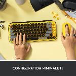 Clavier D'ordinateur Clavier - Sans fil - Logitech - Pop Keys - Mécanique - Touche Emoji - AZERTY - Jaune