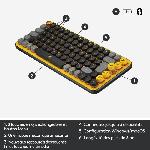 Clavier D'ordinateur Clavier - Sans fil - Logitech - Pop Keys - Mécanique - Touche Emoji - AZERTY - Jaune