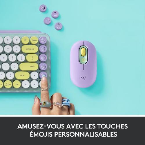 Clavier D'ordinateur Clavier - Sans fil - Logitech - Pop Keys - Mécanique - Touche Emoji - Menthe