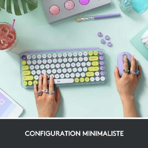 Clavier D'ordinateur Clavier - Sans fil - Logitech - Pop Keys - Mécanique - Touche Emoji - Menthe