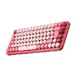 Clavier D'ordinateur Clavier - Sans fil - Logitech - Pop Keys - Mécanique - Touche Emoji - Rose