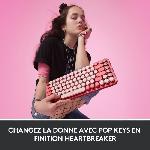 Clavier D'ordinateur Clavier - Sans fil - Logitech - Pop Keys - Mécanique - Touche Emoji - Rose