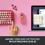 Clavier D'ordinateur Clavier - Sans fil - Logitech - Pop Keys - Mécanique - Touche Emoji - Rose