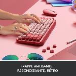 Clavier D'ordinateur Clavier - Sans fil - Logitech - Pop Keys - Mécanique - Touche Emoji - Rose