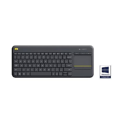 Clavier D'ordinateur Clavier TV - Sans fil - Logitech - K400 Plus - Pavé tactile - AZERTY - Noir