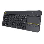 Clavier D'ordinateur Clavier TV - Sans fil - Logitech - K400 Plus - Pavé tactile - AZERTY - Noir