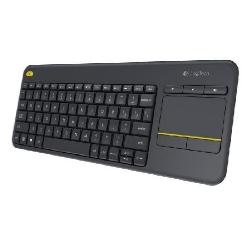 Clavier D'ordinateur Clavier TV - Sans fil - Logitech - K400 Plus - Pavé tactile - AZERTY - Noir