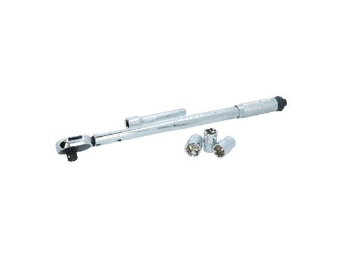 Cle A Cliquet - Cle A Douille - Cle Dynamometrique Cle Dynamometrique 465Mm. Reglable De 40 A 210Nm. Rallonge 1-2 ''. Douille 17-19-21Mm