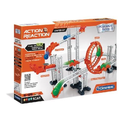 Jeu D'assemblage - Jeu De Construction - Jeu De Manipulation Clementoni - Action et Reaction - Coffret Starter set - Circuit bille - 50 pieces