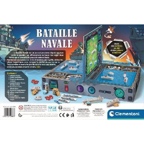 Jeu De Societe - Jeu De Plateau CLEMENTONI - Bataille Navale - Jetons magnétiques et navires en 3D - Jeu de logique - 2 personnes