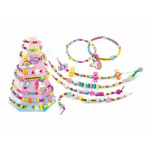 Jeu De Creation De Bijoux Clementoni - Crazy Chic - Coffret créatif Licorne - Créer tes bracelets en perles colorés avec charms et pompoms - Dés 7ans