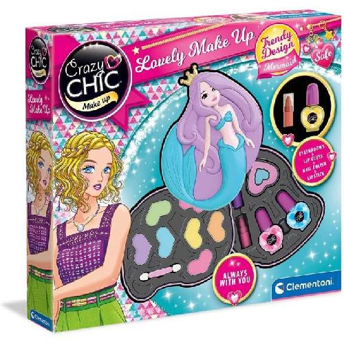 Jeu De Creation Maquillage Clementoni - Crazy Chic - Palette de maquillage Sirene - 2 palettes de fards a paupieres