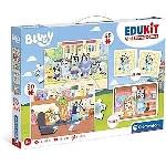 Clementoni - Edukit - Bluey - Coffret apprentissage 4 en 1 - 2 puzzles. 1 mémo. 1 jeu de 6 cubes - Fabriqué en Italie - Dés 4ans