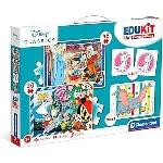 Jeu D'apprentissage Clementoni - Edukit - Disney - Coffret apprentissage 4 en 1 - 2 puzzles. 1 mémo. 1 jeu de 6 cubes - Fabriqué en Italie - Dés 4ans