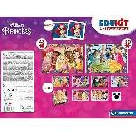 Jeu D'apprentissage Clementoni - Edukit - Disney Princesses - Coffret apprentissage 4 en 1 - 2 puzzles. 1 mémo. 1 jeu de 6 cubes - Fabriqué en Italie