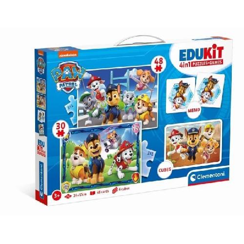 Puzzle Clementoni - Edukit - Pat'Patrouille - Coffret d'activités préscolaire 4 en 1 - Puzzles. Cubes et Mémo - Fabriqué en Italie