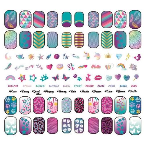 Jeu De Creation Maquillage Clementoni - Kit manucure phosphorescents pour enfant - Vernis. faux ongles et autocollants - Des 7 ans