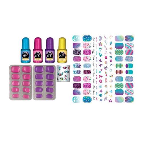 Jeu De Creation Maquillage Clementoni - Kit manucure phosphorescents pour enfant - Vernis. faux ongles et autocollants - Des 7 ans