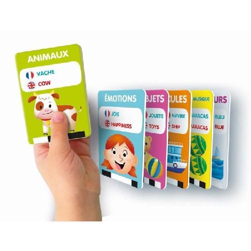 Jeu D'apprentissage CLEMENTONI - Mes 100 premiers mots Bilingue - Jouets éducatifs - 2 modes de jeux : Quiz et découverte - Sons et comptines