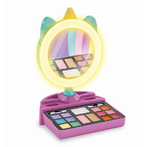 Jeu De Creation Maquillage CLEMENTONI - Miroir de maquillage licorne - Anneau lumineux - Maquillage et accesoires cheveux et ongles - Des 7ans