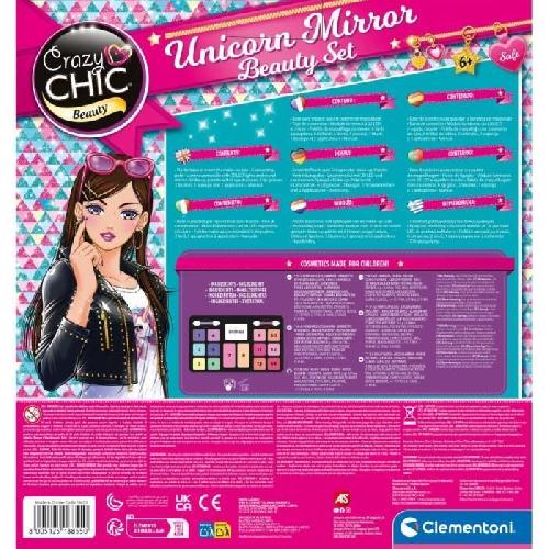 Jeu De Creation Maquillage CLEMENTONI - Miroir de maquillage licorne - Anneau lumineux - Maquillage et accesoires cheveux et ongles - Des 7ans