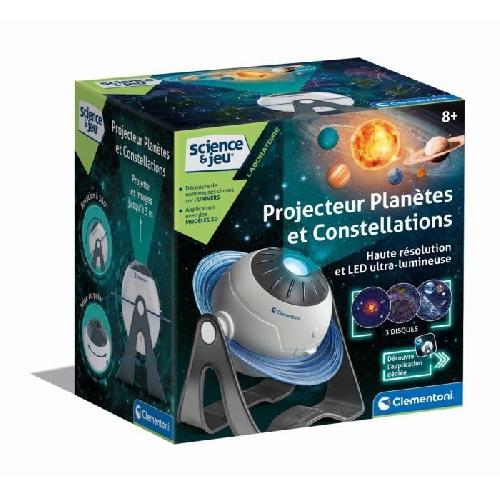 Jeux D'astronomie CLEMENTONI - Projecteur Planetes et Constellations - 3 modes de jeux - Application gratuite contenus et quizz