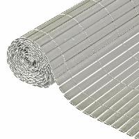 Cloture - Canisse - Brise Vue - Grillage - Panneau Canisse double face PVC gris - NATURE - 1 x 3 m - 100% occultant - 1500 g/m²