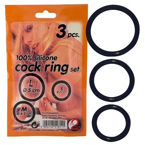Anneaux et cockrings Cockrings silicone set 3 pcs 3.2cm 4.2cm 5cm