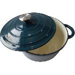 Cocotte BAUMALU24 cm - Forme ronde - Bleu vert