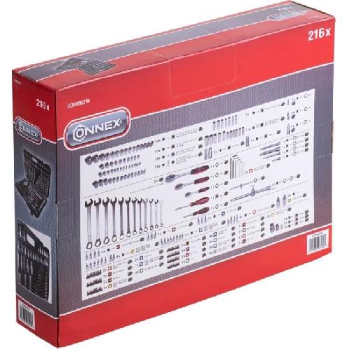 Pack Outil A Main Coffret a douilles CONNEX - 216 pieces - Garantie 2 ans