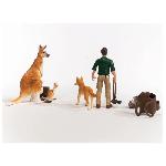 Figurine Miniature - Personnage Miniature Coffret Aventures en Océanie SCHLEICH - Figurines de kangourous et ranger Tom avec accessoires - Gamme Wild Life