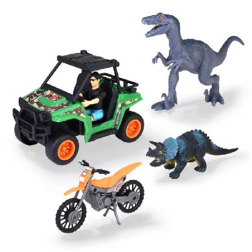 Camion Coffret Chasseur de Dinosaures - Dickie - 1 Figurine Articulee et 2 Dinosaures Inclus