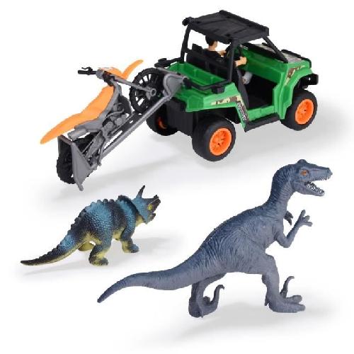 Camion Coffret Chasseur de Dinosaures - Dickie - 1 Figurine Articulee et 2 Dinosaures Inclus