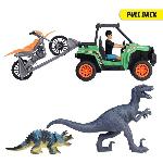 Camion Coffret Chasseur de Dinosaures - Dickie - 1 Figurine Articulee et 2 Dinosaures Inclus