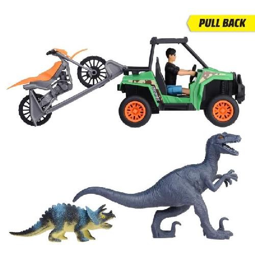 Camion Coffret Chasseur de Dinosaures - Dickie - 1 Figurine Articulee et 2 Dinosaures Inclus